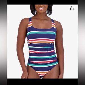 Nautica Women's  One Piece Swimsuit Crossback Tummy Control NWT size XL